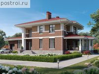 U-278-1M проект двухэтажного монолитного дома с гаражом размером 27 на 14 