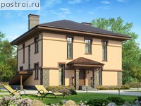 U-288-2K проект двухэтажного дома из кирпича с цоколем размером 11 на 11 