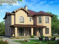 U-291-2K проект двухэтажного коттеджа из кирпича с мансардой размером 13 на 15 