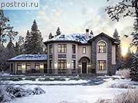 U-300-2P проект двухэтажного коттеджа из пенобетона размером 24 на 13