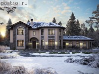 U-300-4K проект двухэтажного дома из кирпича размером 24 на 13 