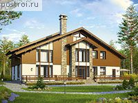 U-303-1K проект одноэтажного дома из кирпича с мансардой размером 13 на 20 