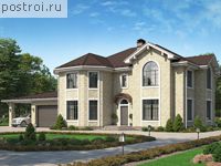 U-322-1P проект двухэтажного дома из пенобетона с гаражом размером 13 на 24 