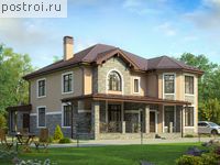 U-324-1P проект двухэтажного дома из пенобетона с мансардой размером 15 на 15 