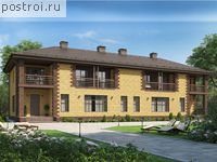 U-326-1P проект двухэтажного дома из пенобетона размером 9 на 25 