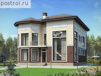 U-334-1K проект двухэтажного дома из кирпича с мансардой размером 13 на 14 