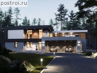 U-336-1K проект двухэтажного дома из кирпича с гаражом размером 21 на 17