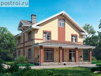 U-337-1K проект двухэтажного дома из кирпича с мансардой размером 13 на 17