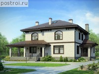 U-349-1P проект двухэтажного дома из пенобетона с мансардой размером 12 на 15 