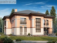 U-357-1P проект двухэтажного коттеджа из газобетона размером 18 на 17 