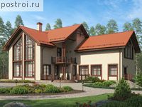 U-359-1K проект двухэтажного коттеджа из кирпича размером 14 на 24 