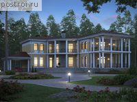 U-368-1K проект двухэтажного дома из кирпича с гаражом размером 18 на 23 