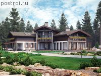 U-375-1P проект двухэтажного дома из газобетона с гаражом размером 28 на 27 