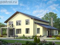 U-383-1P проект двухэтажного дома из газобетона размером 14 на 20 