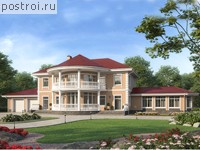 U-384-1K проект двухэтажного дома из кирпича с гаражом размером 37 на 16 