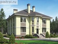 U-405-1P проект двухэтажного дома из газобетона с цоколем размером 13 на 14 