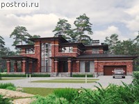 U-428-1K проект двухэтажного дома из кирпича с гаражом размером 27 на 13