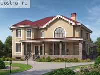 U-436-1P проект двухэтажного дома из газобетона с подвалом размером 14 на 15 