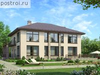 U-477-1K проект двухэтажного дома из кирпича с цоколем размером 12 на 17 