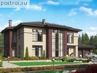 U-526-1K проект двухэтажного дома из кирпича с гаражом размером 26 на 17 