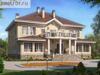 U-610-1K проект двухэтажного дома из кирпича с цоколем размером 17 на 16 