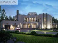 U-650-1M проект двухэтажного монолитного дома с гаражом размером 23 на 41 