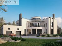 U-954-1M проект трехэтажного монолитного дома с цоколем и гаражом размером 40 на 26 