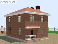 V-103-1P проект двухэтажного коттеджа из пенобетона размером 8 на 10