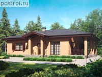 V-120-1P проект одноэтажного коттеджа из газобетона размером 17 на 12