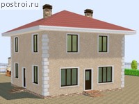 V-133-6P проект двухэтажного дома из газобетона размером 10 на 9 