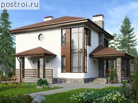 V-141-1K проект двухэтажного дома из кирпича размером 10 на 10 