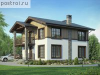 V-145-1P проект двухэтажного дома из газобетона с гаражом размером 10 на 10 