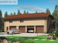 V-159-1P проект двухэтажного гаража из пеноблоков размером 6 на 15 