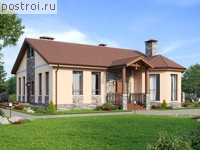 V-165-2P проект одноэтажного дома из пеноблоков размером 14 на 16 