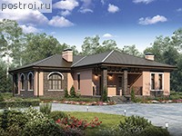 V-183-1K проект одноэтажного дома из кирпича размером 15 на 15 