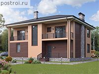 V-184-1K проект двухэтажного дома из кирпича размером 15 на 13 