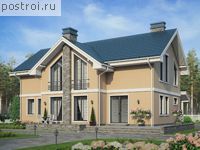 V-190-1P проект двухэтажного дома из пеноблоков размером 12 на 15 