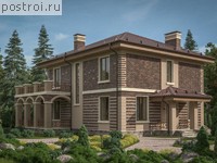 V-192-2P проект двухэтажного коттеджа из пенобетона размером 9 на 13