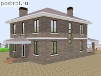 V-192-3P проект двухэтажного коттеджа из пенобетона размером 10 на 13