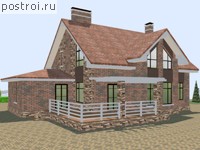 V-195-3P проект двухэтажного коттеджа из пенобетона размером 15 на 19