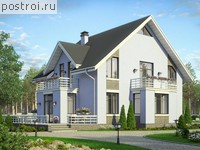 V-201-1K проект двухэтажного дома из кирпича размером 13 на 15