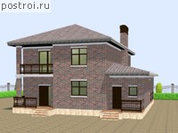 V-210-1K проект двухэтажного дома из кирпича размером 12 на 14