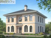 V-216-1P проект двухэтажного дома из пенобетона размером 12 на 14 