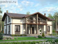 V-233-1K проект одноэтажного дома из кирпича с мансардой размером 15 на 10 