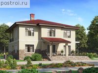 V-245-1K проект двухэтажного дома из кирпича размером 14 на 15 