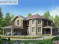 V-250-1P проект двухэтажного коттеджа из пеноблоков с подвалом и гаражом размером 12 на 13 