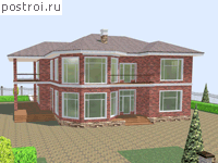 V-267-2K проект двухэтажного дома из кирпича размером 15 на 13