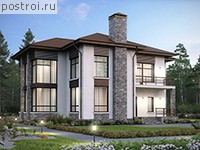 V-270-1P проект двухэтажного дома из пеноблоков размером 16 на 15 