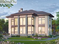 V-270-2P проект двухэтажного дома из пеноблоков размером 15 на 15 