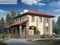 V-273-1K проект двухэтажного дома из кирпича с цоколем размером 10 на 12 